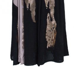Pre Owned Bottega Veneta Metallic Chiffon and Georgette Gown S