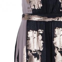 Pre Owned Bottega Veneta Metallic Chiffon and Georgette Gown S