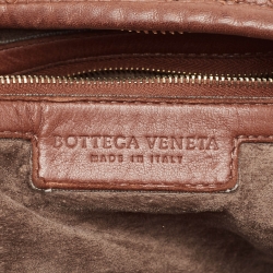 Pre Owned Bottega Veneta Brown Intrecciato Leather Large Veneta Hobo