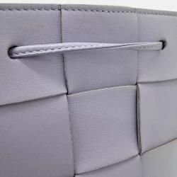 Pre Owned Bottega Veneta Purple Leather Cassette Bucket Bag