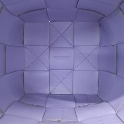 Pre Owned Bottega Veneta Purple Leather Cassette Bucket Bag
