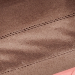 Pre Owned Bottega Veneta Pink Embroidered Intrecciato Leather Knot Clutch