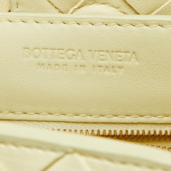Pre Owned Bottega Veneta Yellow Intrecciato Leather Small Andiamo Tote