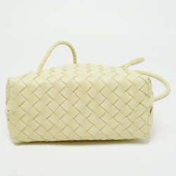 Pre Owned Bottega Veneta Yellow Intrecciato Leather Small Andiamo Tote