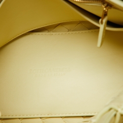 Pre Owned Bottega Veneta Yellow Intrecciato Leather Small Andiamo Tote