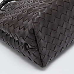 Pre Owned Bottega Veneta Dark Intrecciato Leather Medium Andiamo Bag