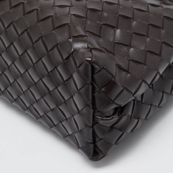 Pre Owned Bottega Veneta Dark Intrecciato Leather Medium Andiamo Bag
