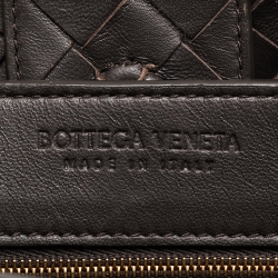 Pre Owned Bottega Veneta Dark Intrecciato Leather Medium Andiamo Bag