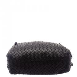 Bottega Veneta Dark Brown Intrecciato Leather Double Messenger Bag