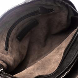 Bottega Veneta Dark Brown Intrecciato Leather Double Messenger Bag