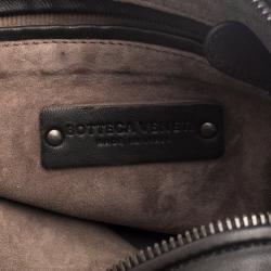 Bottega Veneta Dark Brown Intrecciato Leather Double Messenger Bag