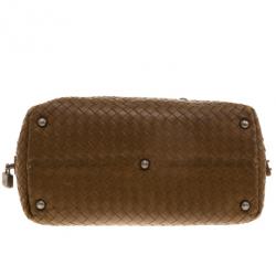 Pre Owned Bottega Veneta Intreciato Brown Top Handle Bag 