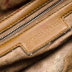 Pre Owned Bottega Veneta Intreciato Brown Top Handle Bag 