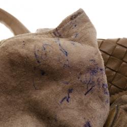 Pre Owned Bottega Veneta Intreciato Brown Top Handle Bag 