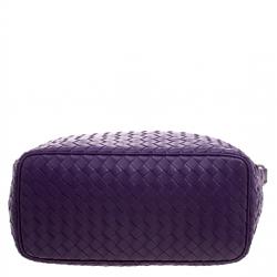 Pre Owned Bottega Veneta Purple Intrecciato Leather Hobo