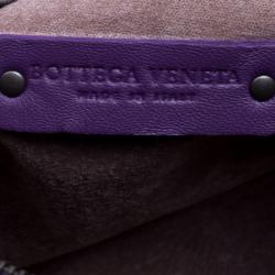 Pre Owned Bottega Veneta Purple Intrecciato Leather Hobo