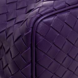 Pre Owned Bottega Veneta Purple Intrecciato Leather Hobo