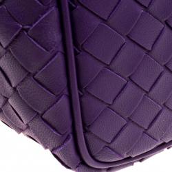 Pre Owned Bottega Veneta Purple Intrecciato Leather Hobo
