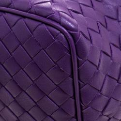 Pre Owned Bottega Veneta Purple Intrecciato Leather Hobo