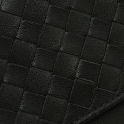 Pre Owned Bottega Veneta Dark Grey Leather Intrecciato Card Holder