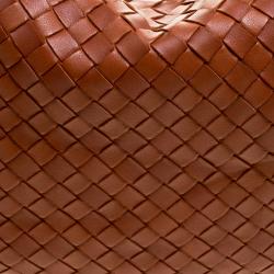 Pre Owned Bottega Veneta Copper Intrecciato Leather Small Hobo