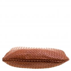 Pre Owned Bottega Veneta Copper Intrecciato Leather Small Hobo