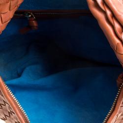 Pre Owned Bottega Veneta Copper Intrecciato Leather Small Hobo