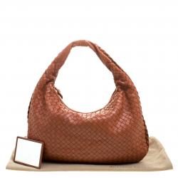 Pre Owned Bottega Veneta Copper Intrecciato Leather Small Hobo