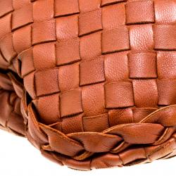 Pre Owned Bottega Veneta Copper Intrecciato Leather Small Hobo