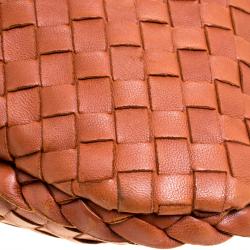 Pre Owned Bottega Veneta Copper Intrecciato Leather Small Hobo