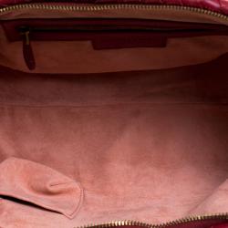 Pre Owned Bottega Veneta Red Intrecciato Leather Satchel