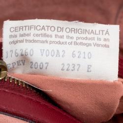 Pre Owned Bottega Veneta Red Intrecciato Leather Satchel