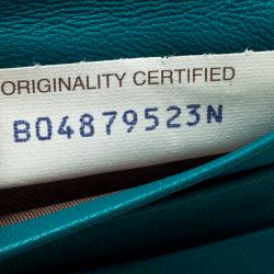 Pre Owned محفظة بوتيغا فينيتا كومباكت جلد انترشياتو تركواز