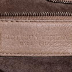 Pre Owned Bottega Veneta Beige Tiger Print Intrecciato Leather Python Trim Hobo