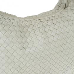 Pre Owned Bottega Veneta Cream Nappa Intrecciato Medium Hobo