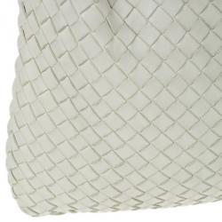 Pre Owned Bottega Veneta Cream Nappa Intrecciato Medium Hobo