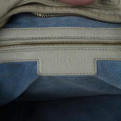 Pre Owned Bottega Veneta Cream Nappa Intrecciato Medium Hobo