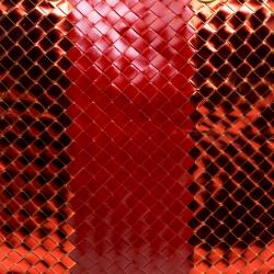 Pre Owned Bottega Veneta Metallic Red Liquid Stripe Intrecciato Leather Oversized Tote