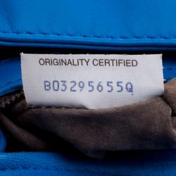 Pre Owned Bottega Veneta Blue Intrecciato Leather Full Flap Crossbody Bag