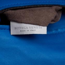 Pre Owned Bottega Veneta Blue Intrecciato Leather Full Flap Crossbody Bag
