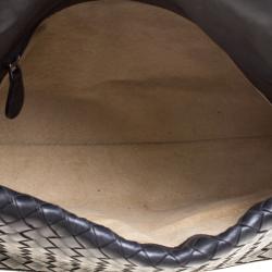 Pre Owned Bottega Veneta Black Intrecciato Leather Braided Handle Flap Shoulder Bag 