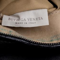 Pre Owned Bottega Veneta Black Intrecciato Leather Braided Handle Flap Shoulder Bag 