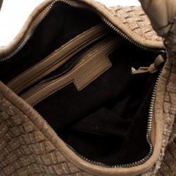 Pre Owned Bottega Veneta Brown Intrecciato Stitched Nappa Leather Medium Veneta Hobo