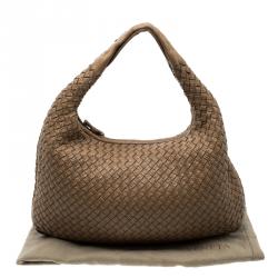 Pre Owned Bottega Veneta Brown Intrecciato Stitched Nappa Leather Medium Veneta Hobo