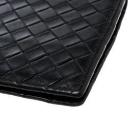 مملوكة مسبقًا Bottega Veneta Black Intrecciato Leather Money Clip Bi-Fold Wallet