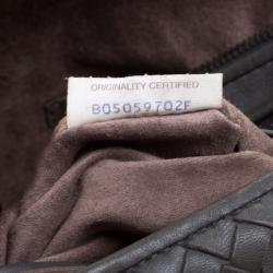 Bottega Veneta Grey Intrecciato Leather Double Messenger Bag