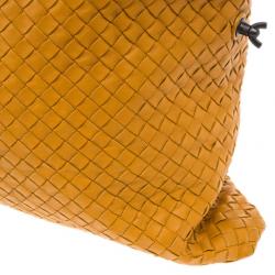 Pre Owned Bottega Veneta Orange Nappa Intrecciato Convertible Bag