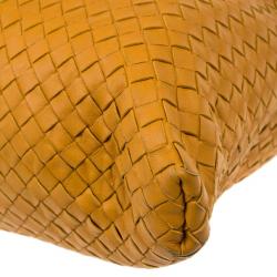 Pre Owned Bottega Veneta Orange Nappa Intrecciato Convertible Bag