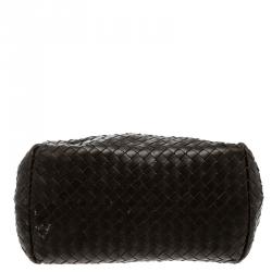 Pre Owned Bottega Veneta Brown Intrecciato Leather Bowling Bag