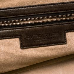 Pre Owned Bottega Veneta Brown Intrecciato Leather Bowling Bag